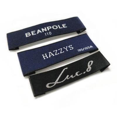 China Sustainable Apparel Logo Designs Brand Woven Apparel Neck Tag Labels For Crafts for sale