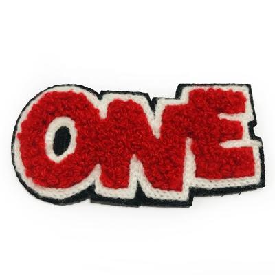 China 3D Sew On Embroidery Letter Terry Cloth Embroidery Patch Letters for sale
