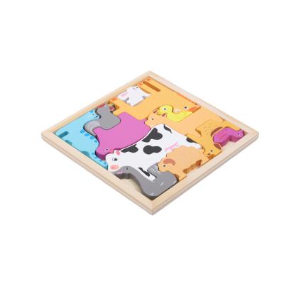 China Educational 3D Wooden Custom Printed Puzzles Creative Animal Theme for sale