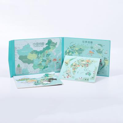 China 3D Wood Magnetic Jigsaw Puzzle Of China And World Map for sale