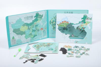 China Customized World Magnetic Map Puzzle Jigsaw Block For Kids for sale