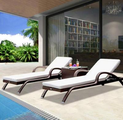 China PE Rattan Outdoor furniture sun lounger chaise lounge chair for Swimming Pool Diving deck chair Sea lounge sofa for sale