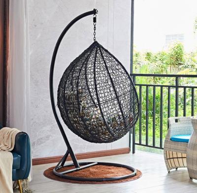 China Indoor and outdoor Rattan lazy hanging basket wicker chair balcony leisure cradle chair for sale