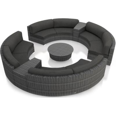 China Patio round wicker sectional outdoor furniture PE rattan garden sofa sets for sale