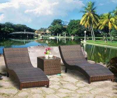 China Leisure Aluminium PE Rattan Chaise Lounge chairs Outdoor Garden patio beach chair for sale