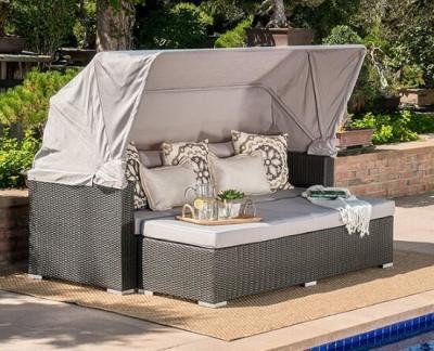 China Leisure Aluminium PE Rattan Wicker Sunbed furniture Outdoor Garden Backyard Sofa sets for sale