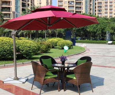 China Leisure Aluminium Outdoor Garden wicker chair Poly Rattan chair patio Backyard table and chairs for sale