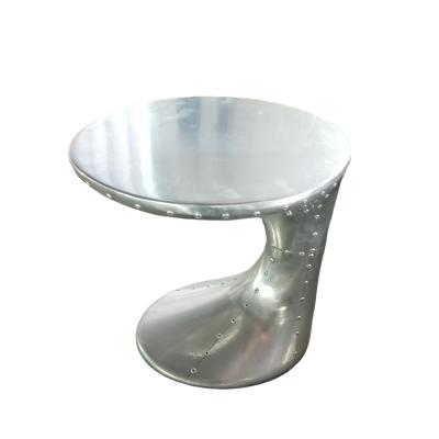 China aviator furniture round smart table Aluminium coffee side table metal corner cafe tables industrial style furniture for sale