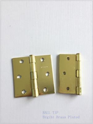 China Brass Plated Ball Tip Door Hinges Steel Metal Material For Wooden Door for sale