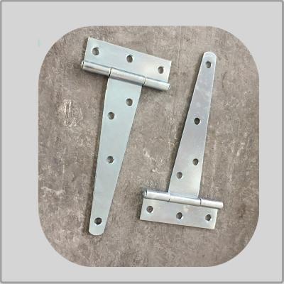 China Decorative 4 Inch T Strap Hinges Unpolish Color High Performance White Zinc Plated for sale