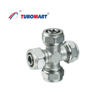 China Brass Pex Tube Compression Fittings Chrome Plated Water Supply Compression Fittings for sale