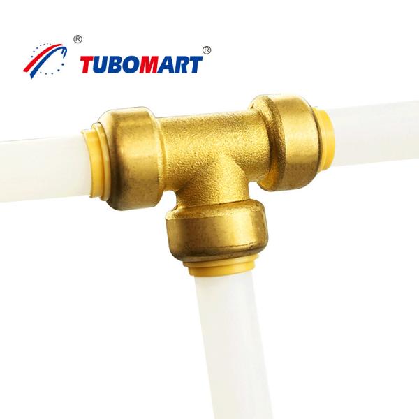 Quality Hot Cold Water Pex Push Fittings Lead Free Quick Connect Brass Fittings PN10 for sale
