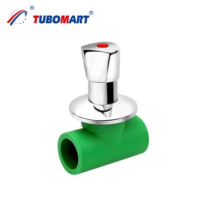 China Hot Cold Water Supply Shut Off Valve Corrosion Resistant PPR Stop Cock Valve for sale