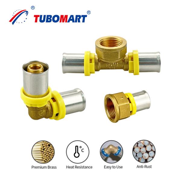 Quality Residential Pex Press To Connect Fittings With Natural Brass Material for sale