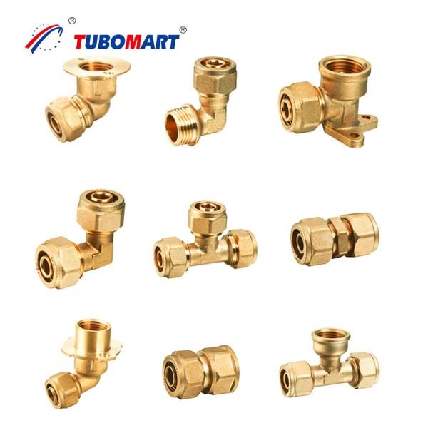 Quality Brass Pex Compression Fittings Chrome Plated Multilayer Pex Water Pipe Fittings for sale