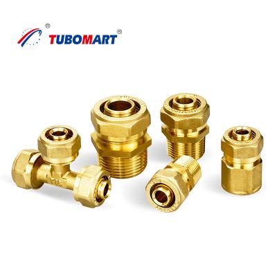 China Brass Pex Compression Fittings For Pex Multilayer Water Pipe ISO 9001/9002 for sale
