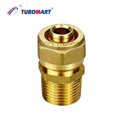 China ISO 14001 Certificated Pex Quick Connect Compression Fittings Brass For Plumbing for sale