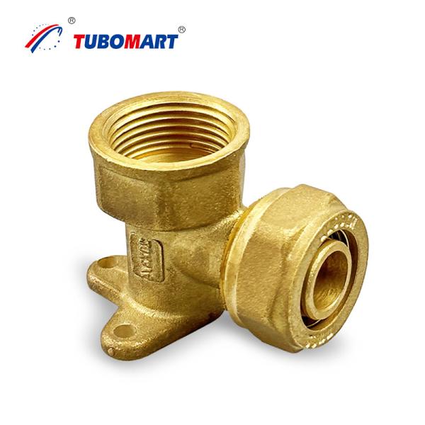 Quality Compression Brass Pex Crimp Fittings Demountable For Pex Multilayer Water Pipe for sale