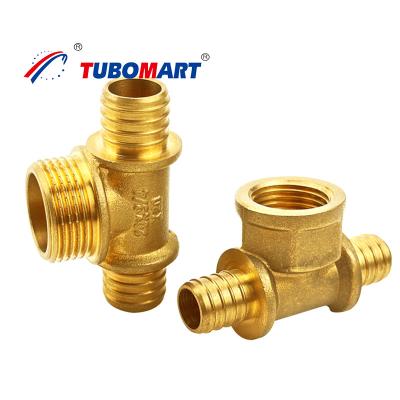China Brass Adapter Pex Sliding Fitting 1/2 Inch Lead Free Pex Tube Fitting for sale