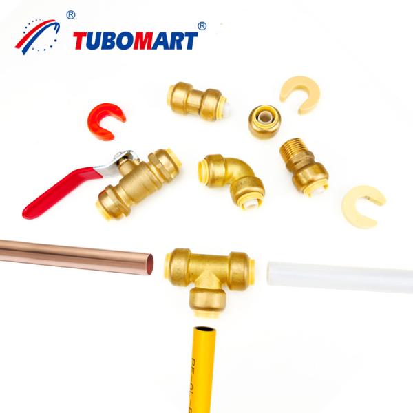 Quality Plumbing 1/2 Pex Quick Connect Fittings Lead Free Brass Push Fit Fittings for sale