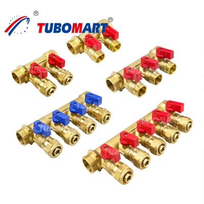 China 3 - 12 Outlets Brass Pex Manifold 1/2 Inch 150 Psi Pex Pipe Manifold System for sale