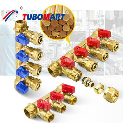 China Multiple Outlets 1/2 Inch Brass Pex Manifold 150 Psi With High Temperature Resistance for sale