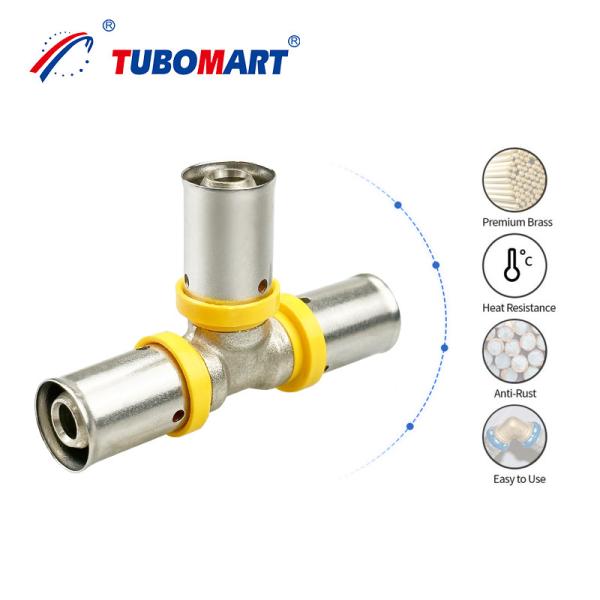 Quality 3/4 Inch Brass Pex Press Fittings For Water / Gas Pipes Shower Hose for sale