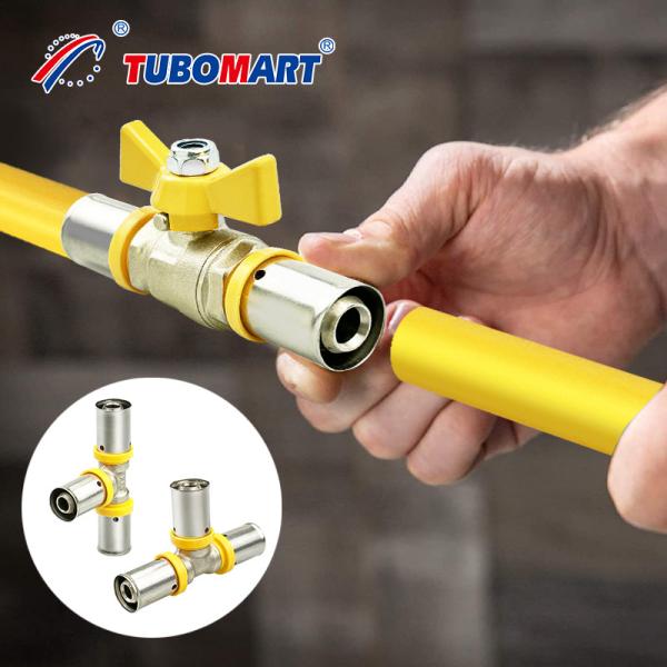 Quality 3/4 Inch Brass Pex Press Fittings For Water / Gas Pipes Shower Hose for sale