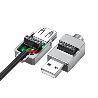 China Caixa de metal USB Jack masculino ou feminino para blocos terminais de parafuso de 5 pinos Adaptador de conector à venda