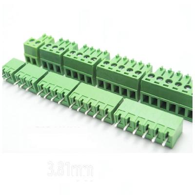 China 3.81mm Pitch PCB Plug-in Screw Terminal Blocks Plug + Straight Pin Header for sale