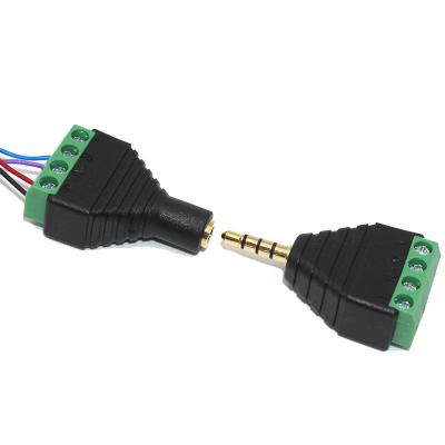 China 3.5mm 3-Pole Stereo Headphone Audio Male Jack Female Plug to Screw Terminal Block Adapter for sale