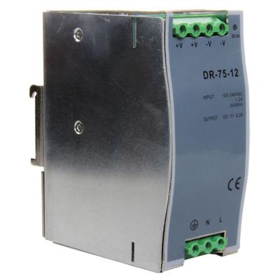 China DR-75-12 75W 12V 6.3A DC Output Din Rail Switching Mode Power Supply for sale