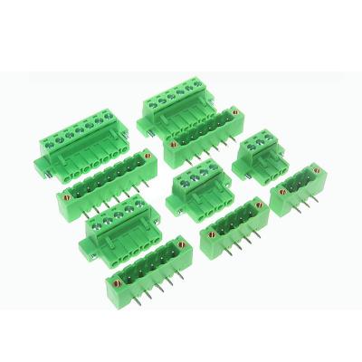 China 5.08mm Pitch PCB Plug-in Screw Terminal Blocks Plug Right Angle Pin Header with Flange for sale