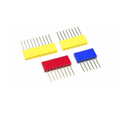 China 60pcs Colored 2.54mm Single Row Straight Pin Header 11mm Long Pin Socket PCB Connector for sale