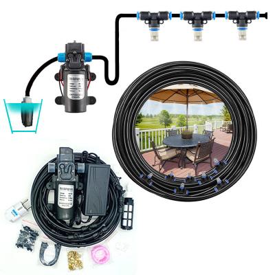 China Diaphragm Booster Pump Water Misting System Fog Nozzles Mist Cooling Watering Kit 6 15 18 Meters for sale