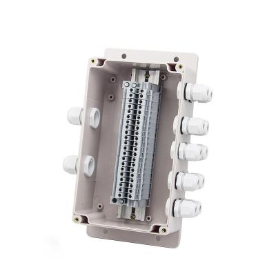 China Surface Mount Plastic Junction Box Project Case Waterproof UK2.5B Terminal Blocks 200*120*75mm for sale