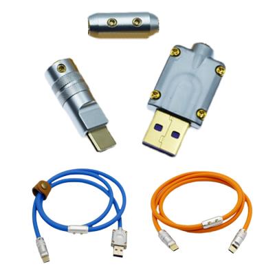China DIY Kit USB 3.1 Type C Metal Connector Plug Shell Data Charge Cable For Cell Phones Mechanical Keyboard for sale