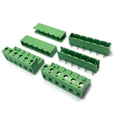 China 7.62mm Pitch 15Amp Pluggable Plug-in Screw Terminal Blocks Plug + Header for sale