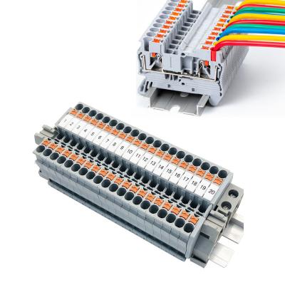 China PT 2.5 Din Rail Mounted Connector Push In Connection Spring Clamp Terminal Blocks Kit for sale