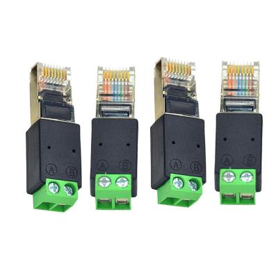 China RJ45 Network Male 8P8C to RS485 Screw Terminal Block Adapter for sale