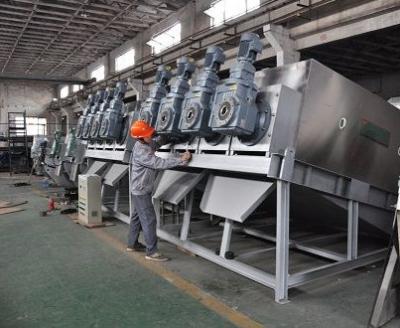 China Mulit -  Plate Screw Press Sludge Dewatering Equipment / Sludge dehydrator for Amyloid Industry for sale
