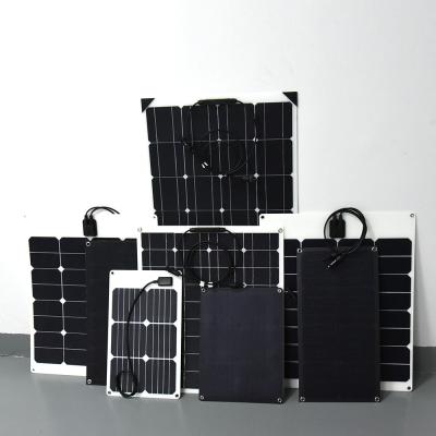 China Waterproof 50w Monocrystalline Etfe Camping Solar Panels Small Black Marine Pv Rollable for sale