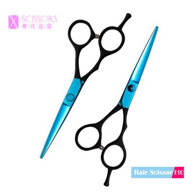 China Blue Titanium Coating Blades SUS420J2 Stainless Steel Hair Cutting Scissor E1C for sale