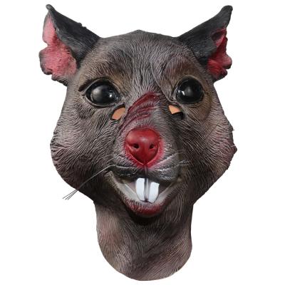 China Fancy Dress Up Animal Latex Masks , Rattus Rat Head Mask Carnival Prop For Party for sale
