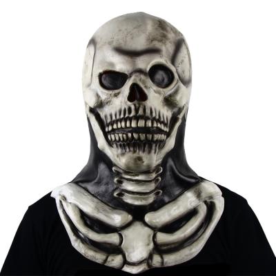China Overhead Skeleton Halloween Scary Masks Unisex Cosplay Use With Neck for sale