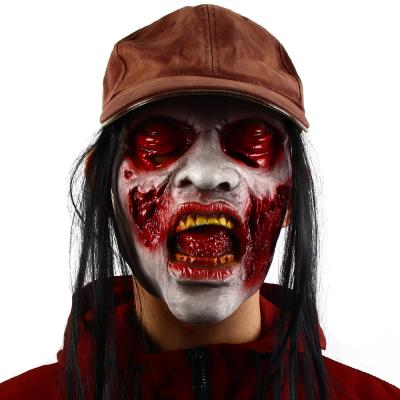 China Bloody Latex Costume Party Scary Mask Half Face Adult Use Cosplay for sale