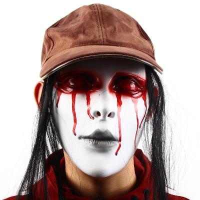 China Pale Face Halloween Scary Masks Ghost Like With Bleeding Eyes for sale