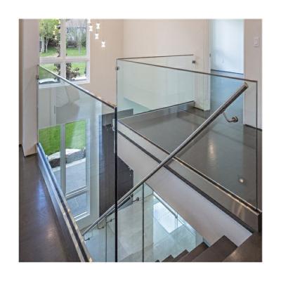 China Double U Channel Glass Balustrade Flooring Mounted Railing System for sale