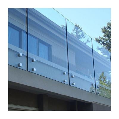 China Tempered Clear Glass Balcony Railing Outdoor Frameless With 12mm Glass for sale