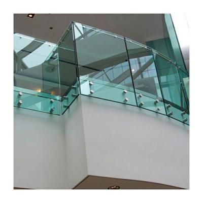China Wall Mounted Standoff Glass Railing Handrails Steel Balcony Railing Staircase en venta